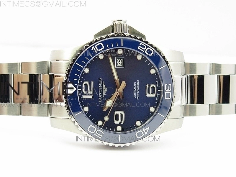 Conquest L3.840.4.56.6 Real Ceramic Bezel SS ZF 1:1 Best Edition Blue dial On SS Bracelet A2824